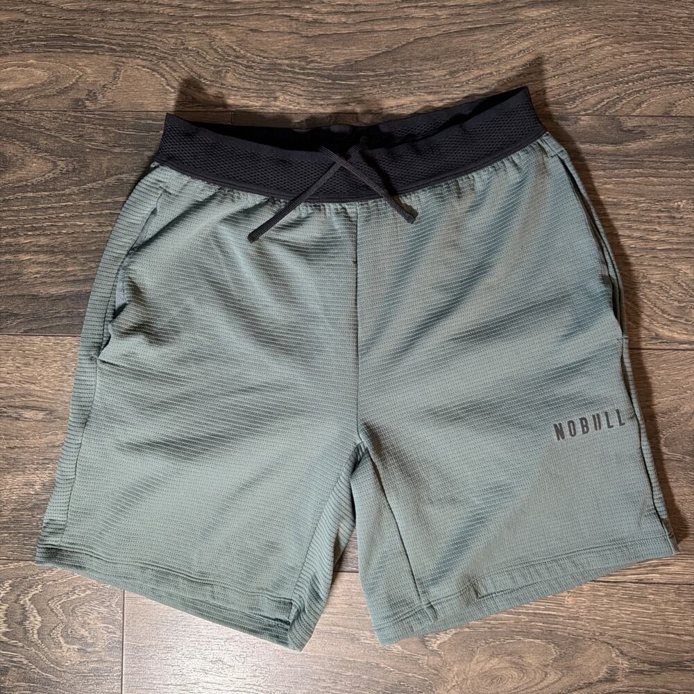 NOBULL Sz S Training Shorts Green Black CrossFit Gym Running Athletic Workout